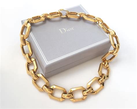 christian dior chain necklace gold|Christian Dior necklace for sale.